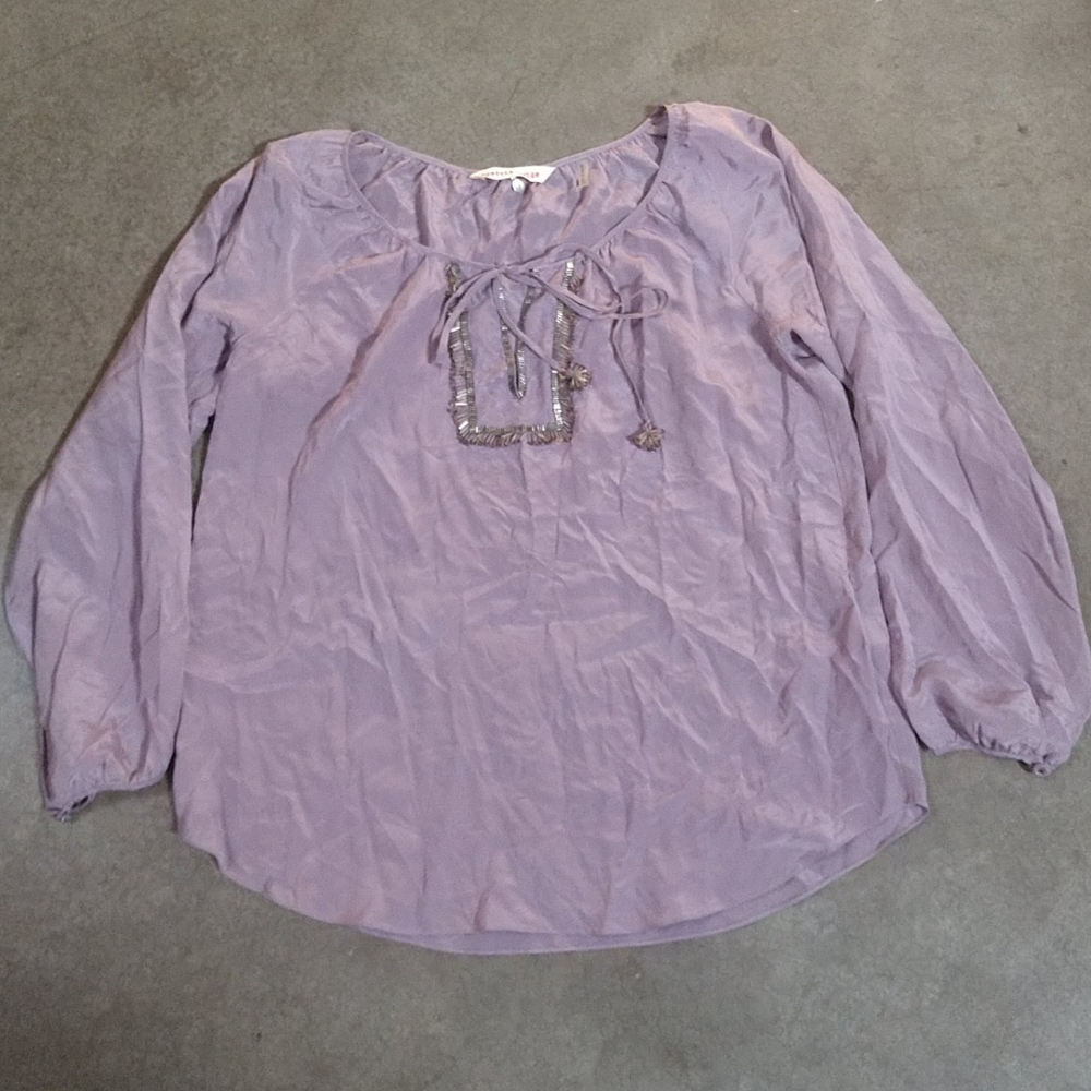 NWOT Rebecca Taylor 100% Silk beaded blouse 8